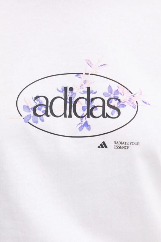 Хлопковая футболка adidas W Elem Flrl Tee JI9432 белый