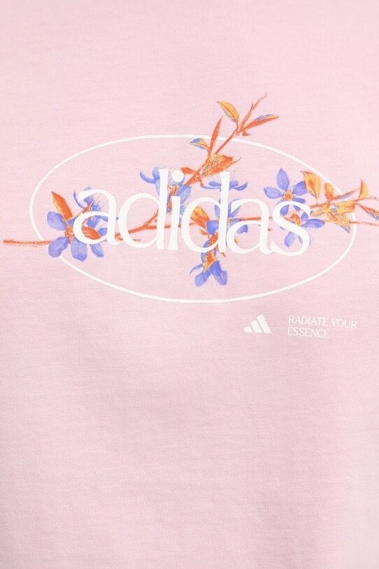 Бавовняна футболка adidas W Elem Flrl Tee JP0114 рожевий