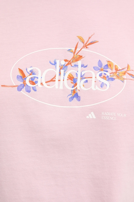 Хлопковая футболка adidas W Elem Flrl Tee JP0114 розовый