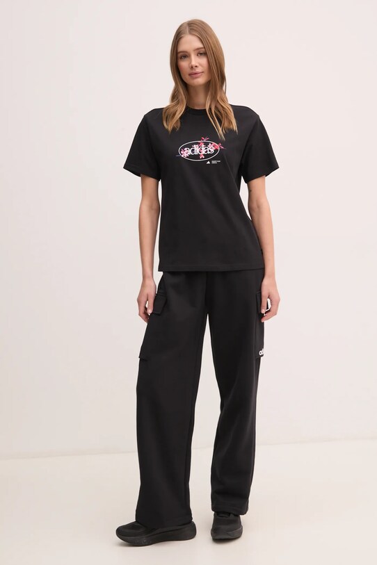 Футболка adidas W Elem Flrl Tee JP0115 чёрный SS25