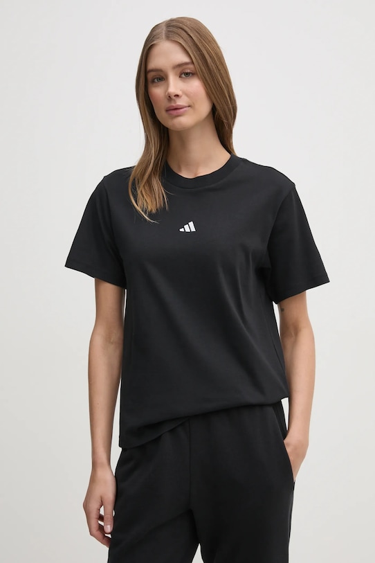 adidas t-shirt Essentials bawełna czarny JC5943