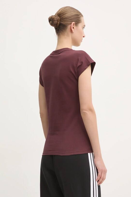 Îmbrăcăminte adidas tricou din bumbac Essentials Linear JG8663 burgundia