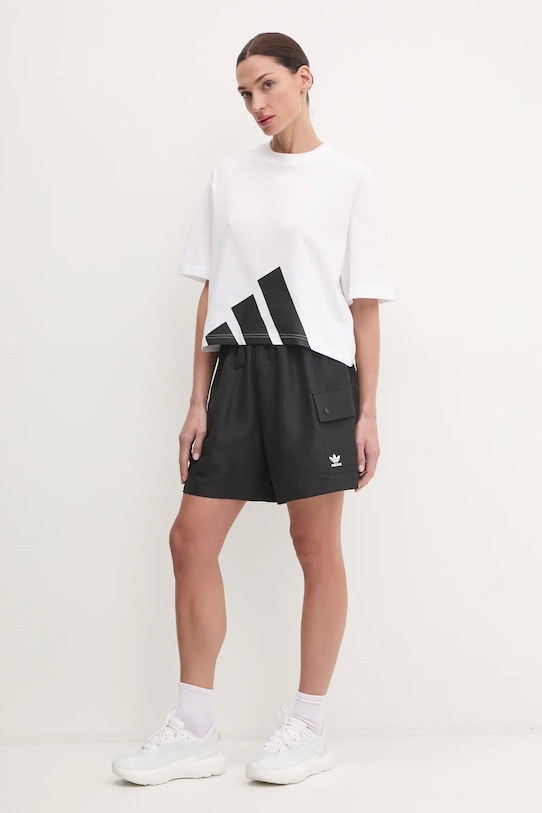 Хлопковая футболка adidas Essentials JG8737 белый SS25