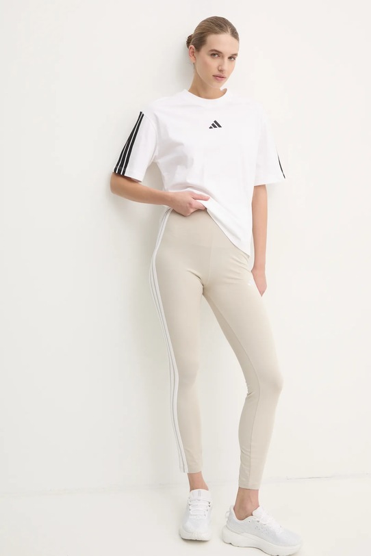 adidas tricou din bumbac Essentials JE1211 bej SS25