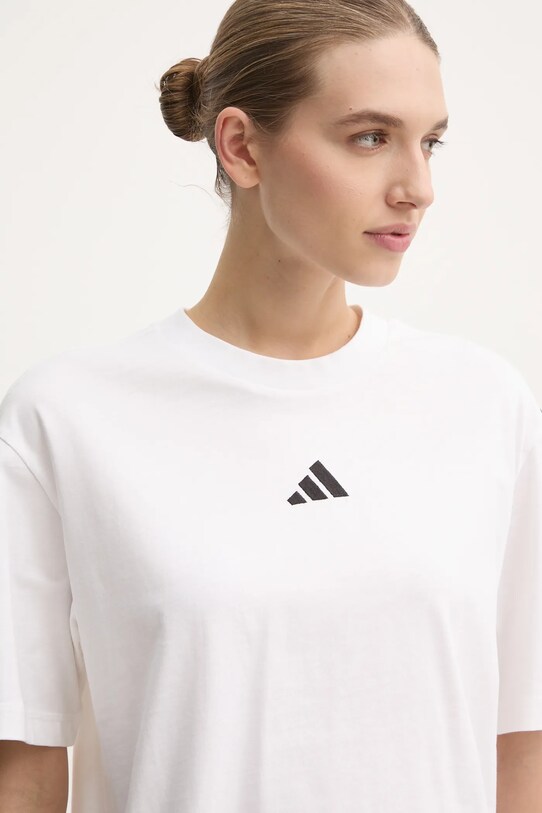 Хлопковая футболка adidas Essentials бежевый JE1211