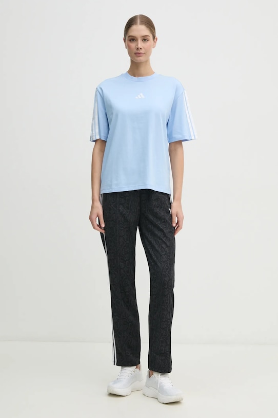 adidas tricou din bumbac Essentials JE1213 albastru SS25