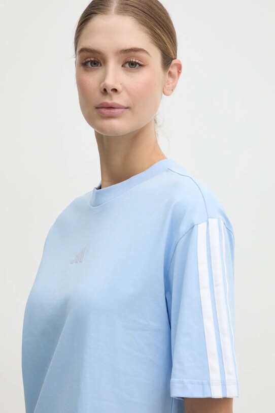 Хлопковая футболка adidas Essentials голубой JE1213