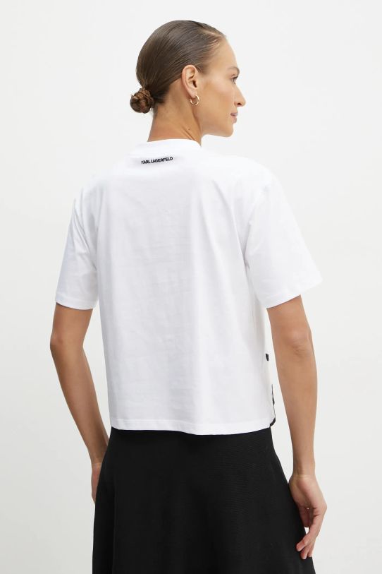 Îmbrăcăminte Karl Lagerfeld tricou din bumbac A1W17013 alb