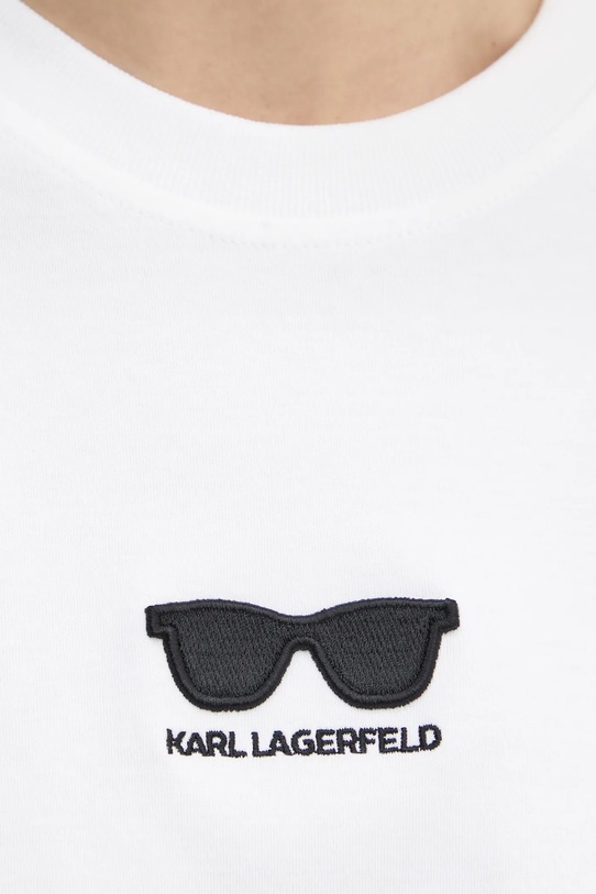 Bavlněné tričko Karl Lagerfeld A1W17021 bílá
