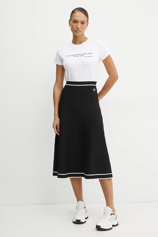 Хлопковая футболка Karl Lagerfeld A1W17068 белый SS25