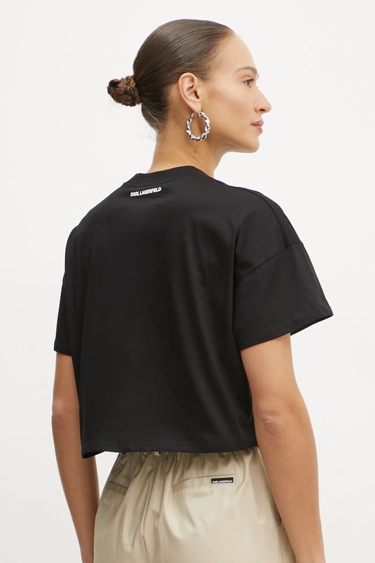 Oblečení Bavlněné tričko Karl Lagerfeld A1W17074 černá