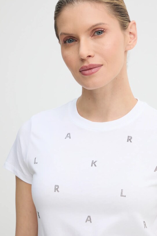 Хлопковая футболка Karl Lagerfeld белый A1W17078