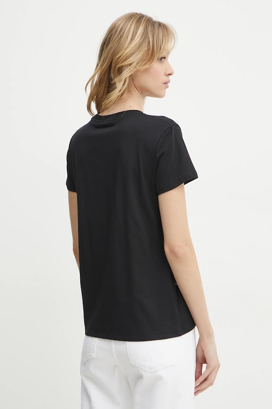 Ρούχα Βαμβακερό μπλουζάκι Karl Lagerfeld A1W17078 μαύρο