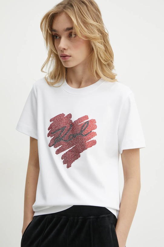 Karl Lagerfeld t-shirt bawełniany biały A1W17115