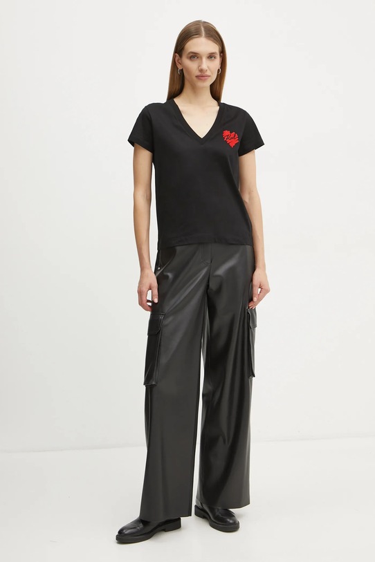 Karl Lagerfeld tricou din bumbac A1W17116 negru SS25