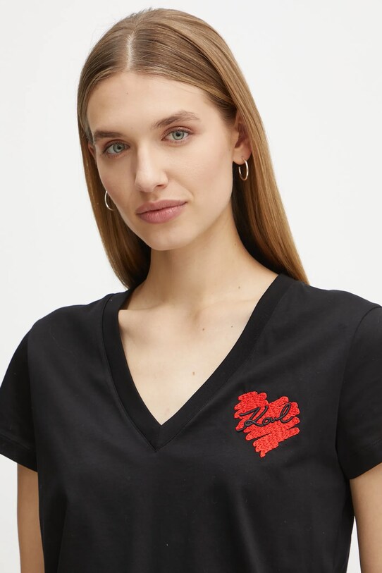 Karl Lagerfeld tricou din bumbac negru A1W17116