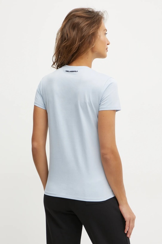 Дрехи Памучна тениска Karl Lagerfeld A1W17117 син