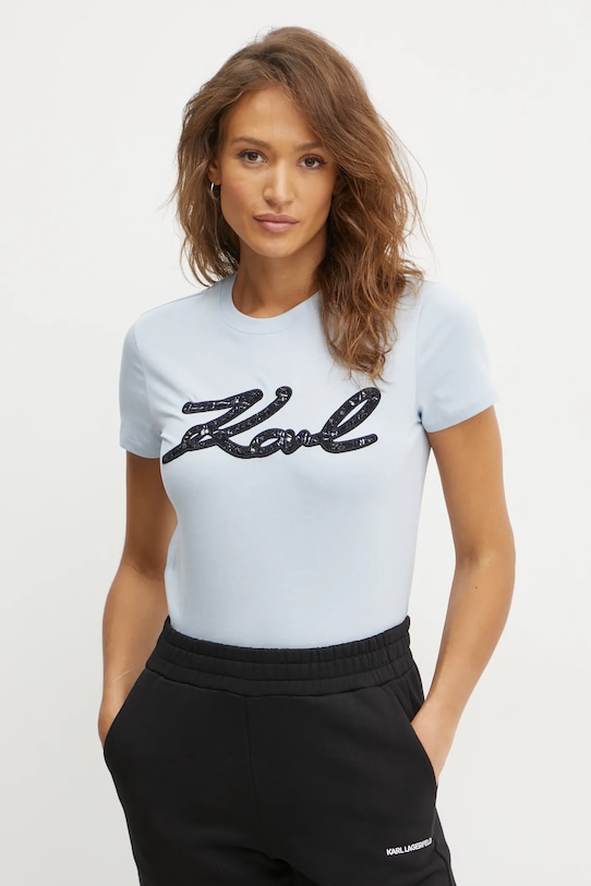 Памучна тениска Karl Lagerfeld син A1W17117
