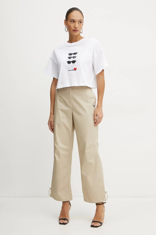 Karl Lagerfeld tricou din bumbac A1W17121 alb SS25