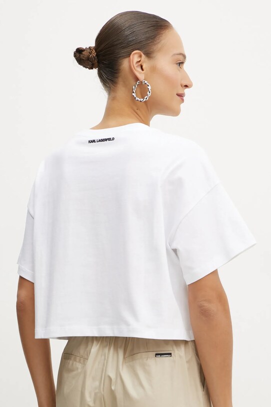 Odzież Karl Lagerfeld t-shirt bawełniany A1W17121 biały