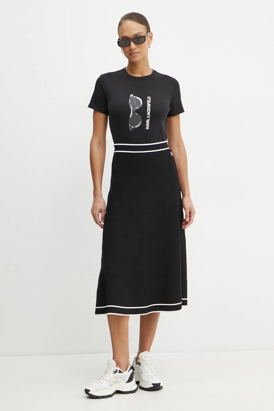 Хлопковая футболка Karl Lagerfeld A1W17122 чёрный SS25