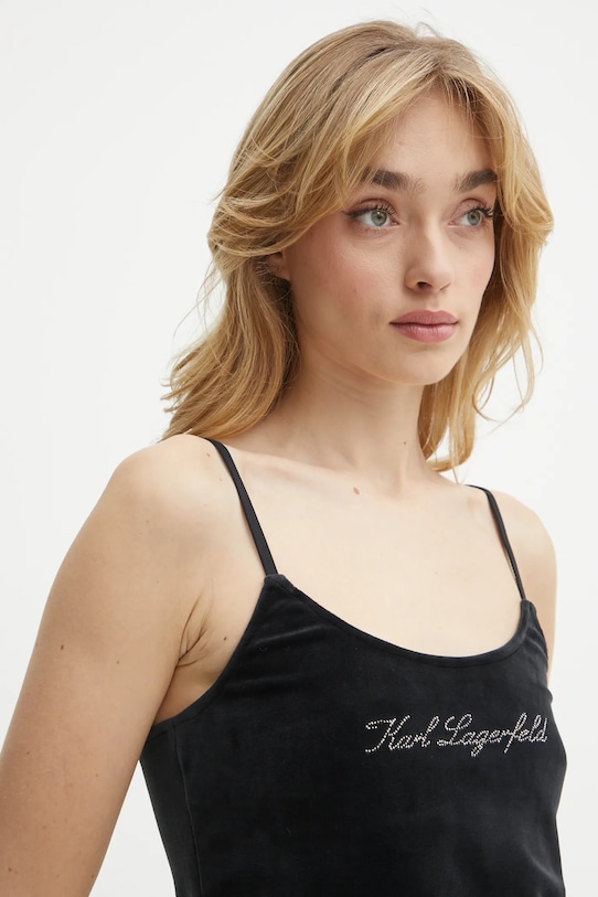 Karl Lagerfeld top de catifea negru A1W44006