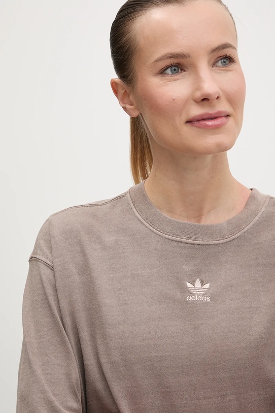 Памучна тениска adidas Originals Essential кафяв JD5347