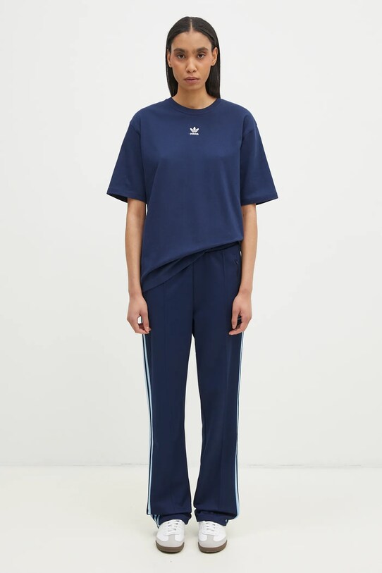 Βαμβακερό μπλουζάκι adidas Originals Essential JC8968 σκούρο μπλε