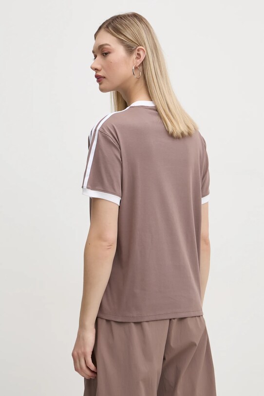 Îmbrăcăminte adidas Originals tricou 3-Stripes JD4570 maro