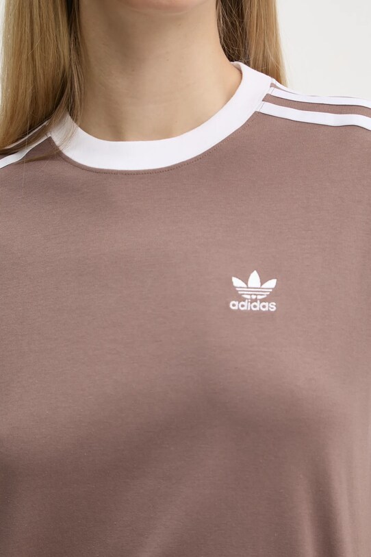 adidas Originals t-shirt 3-Stripes JD4570 brązowy