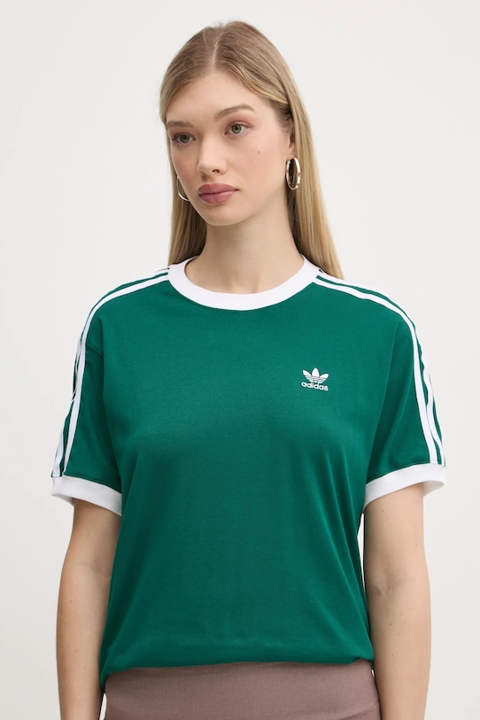 adidas Originals tricou 3-Stripes imprimeu verde JD4571