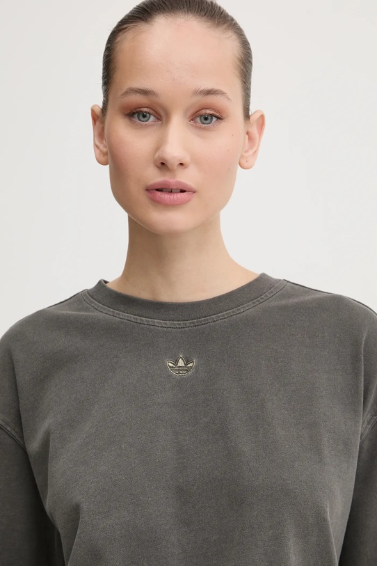 adidas Originals tricou din bumbac GRAPHIC TEE gri JI5729