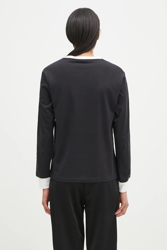 Одежда Хлопковый лонгслив adidas Originals 3-Stripes JC5774 чёрный