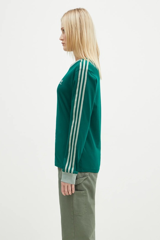 adidas Originals longsleeve din bumbac 3-Stripes JC5775 verde SS25
