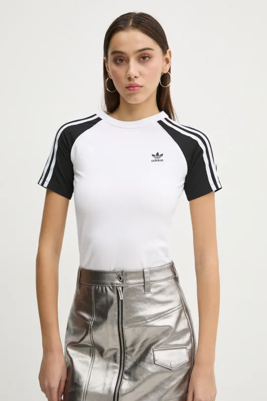 Тениска adidas Originals 3S SLIM TEE стандартна бял JD0834