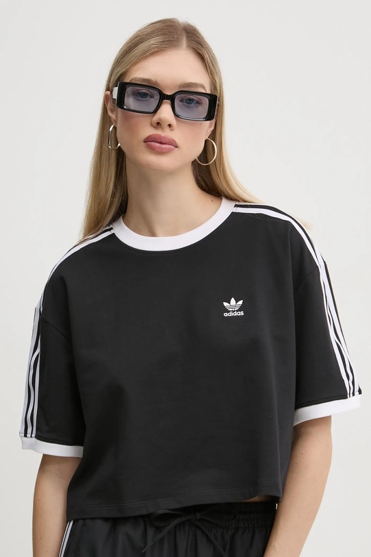 adidas Originals t-shirt 3S LOOSE CROP T czarny JC8149