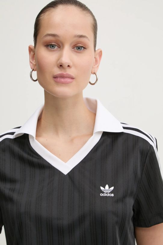 Футболка adidas Originals V-NECK POLO чёрный JD2606