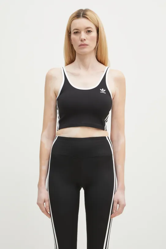 adidas Originals top 3S BRA TOP okrągły czarny JD4612