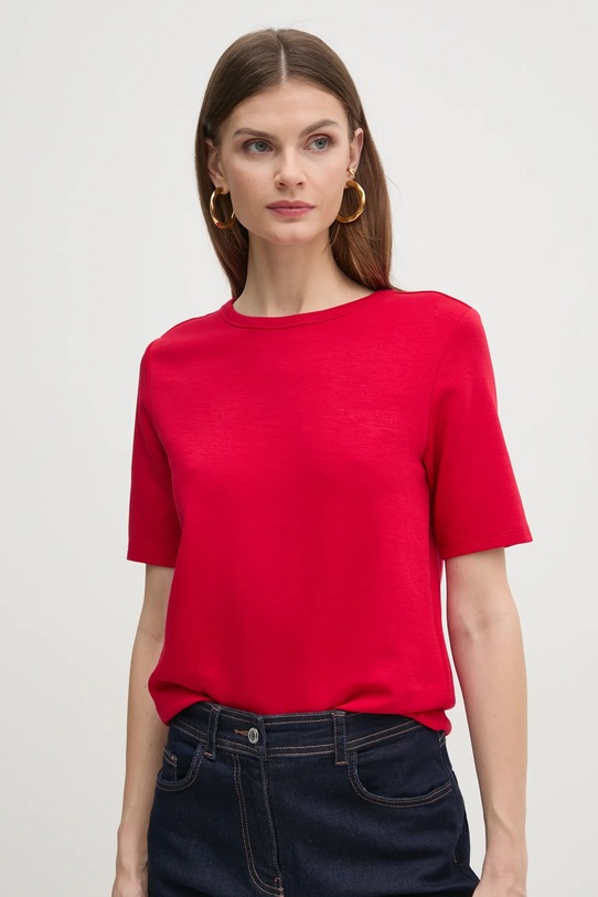 Majica kratkih rukava Twinset bez uzorka crvena 251AP2140