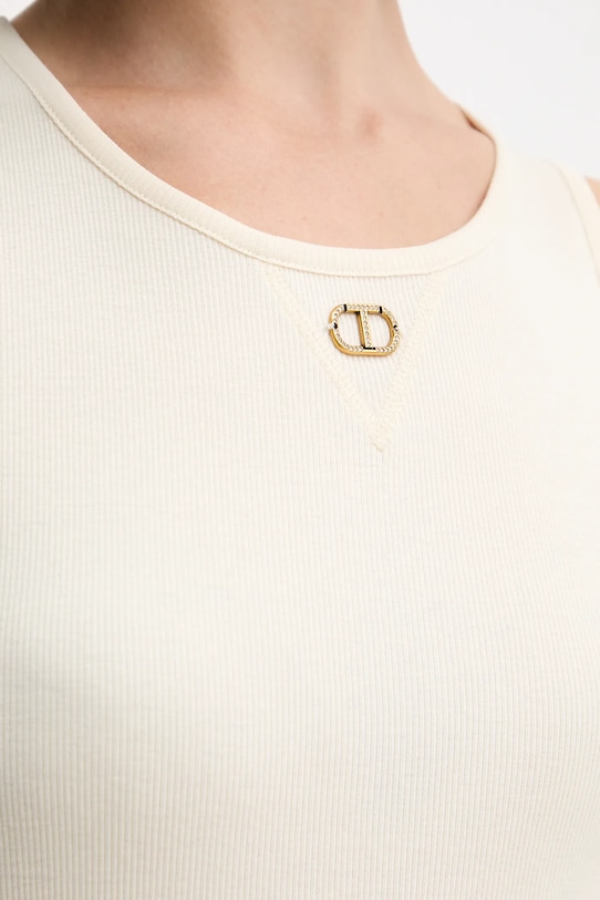 Bavlněný top Twinset 251TP2550 béžová