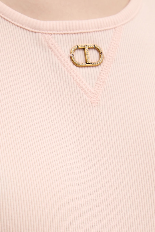 Бавовняний топ Twinset 251TP2550 рожевий