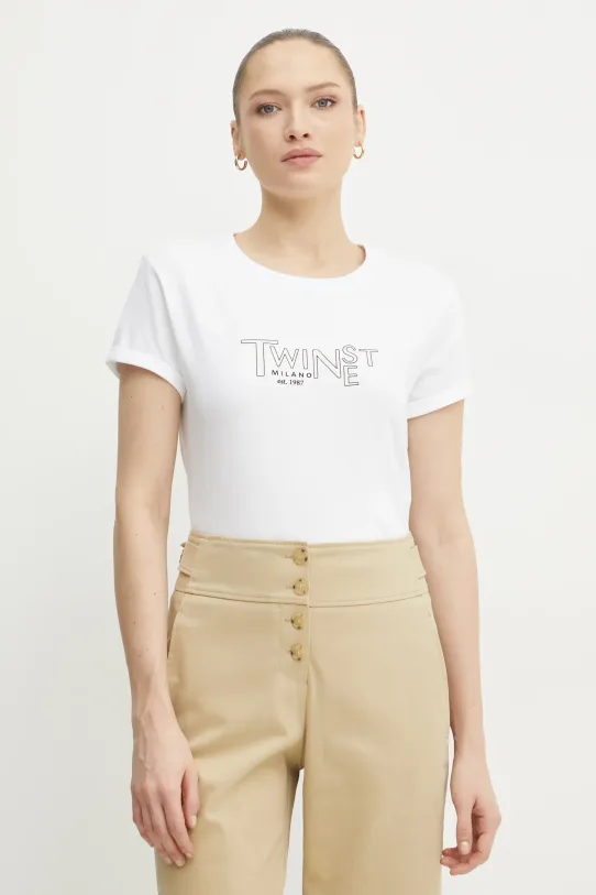 Twinset t-shirt in cotone sovrastampa bianco 251TP2540