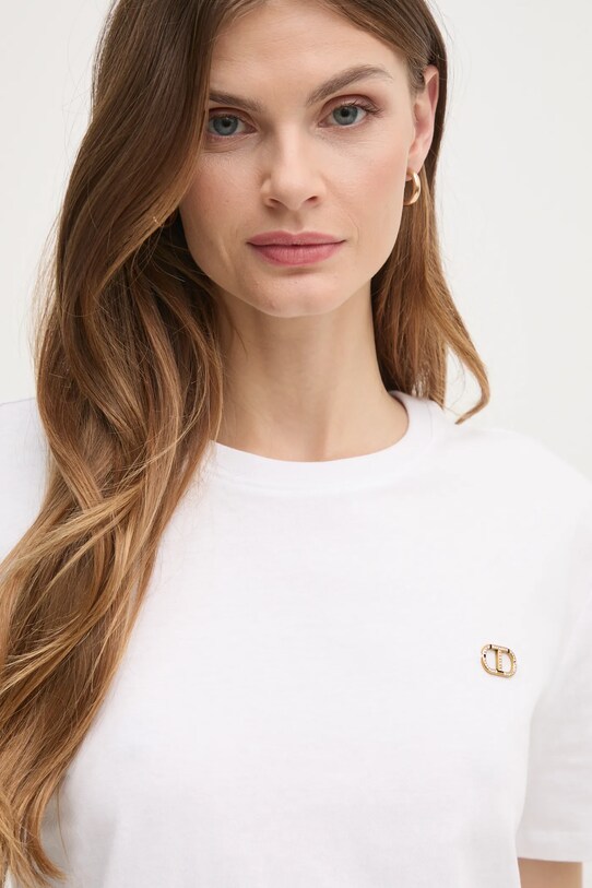 Bavlněné tričko Twinset bílá 251TP2074