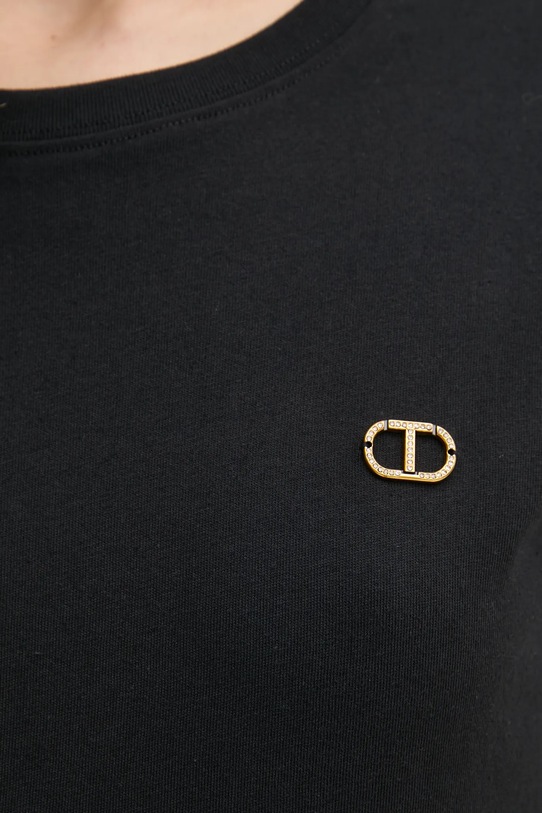 Bavlněné tričko Twinset 251TP2074 černá