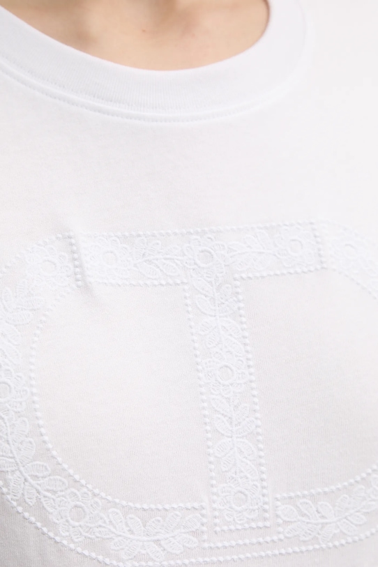 Бавовняна футболка Twinset 251TP2072 білий