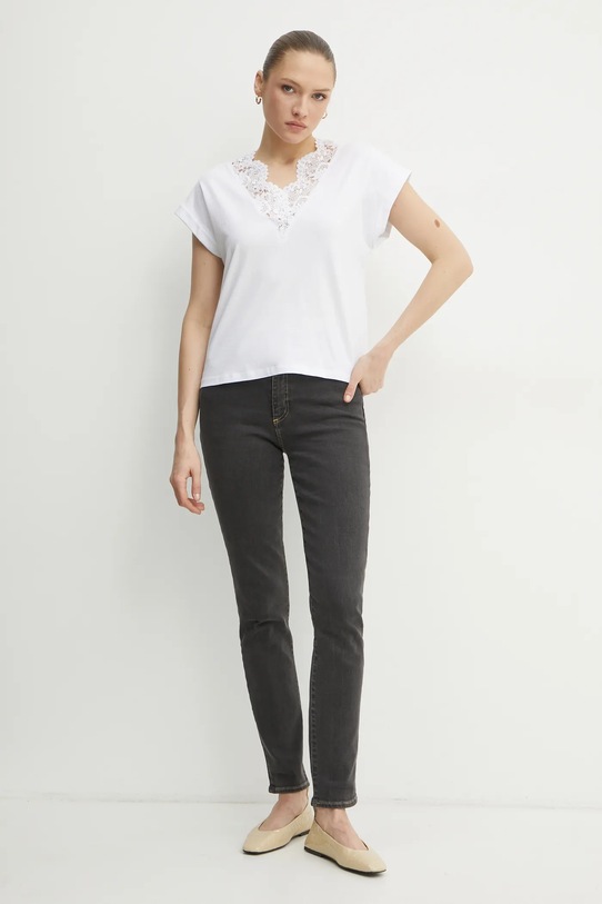 Twinset t-shirt bawełniany 251TP2292 biały SS25