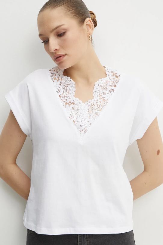 Twinset t-shirt bawełniany biały 251TP2292