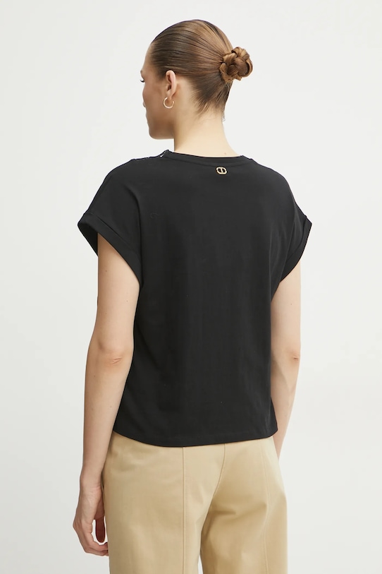 Odzież Twinset t-shirt bawełniany 251TP2292 czarny