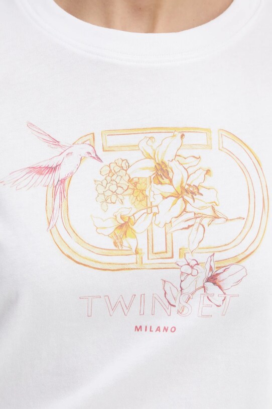 Хлопковая футболка Twinset 251TP2075 белый