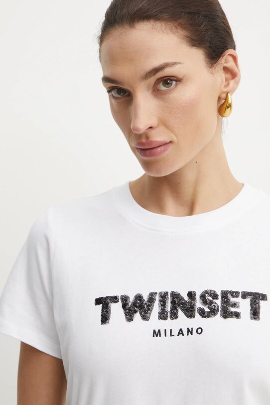 Twinset tricou din bumbac alb 251TP2070